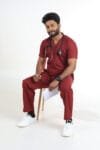 CLASSIC V-NECK-Male Maroon-4