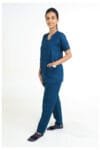 PRESTIGE V-NECK-Female Solid-Peacock-Blue-2